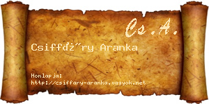 Csiffáry Aranka névjegykártya