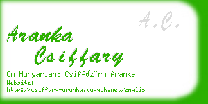 aranka csiffary business card